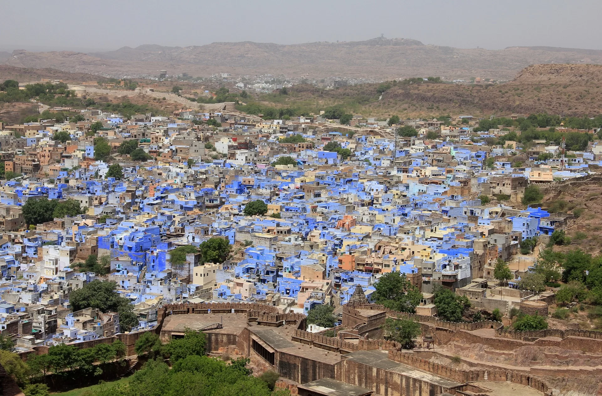 Filming on jodhpur aerial shot