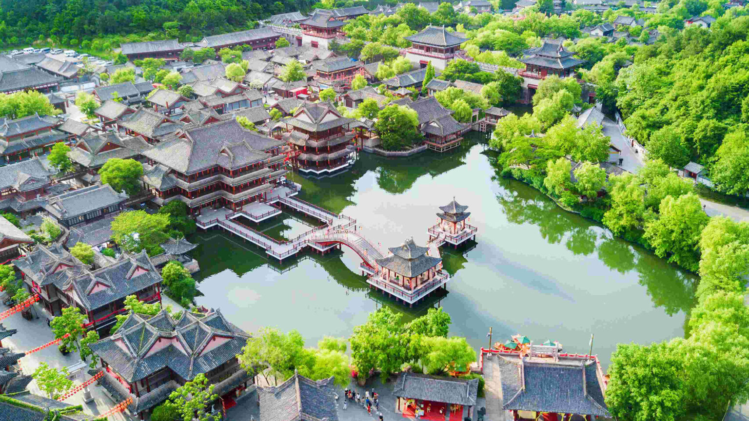 Line production in China showcasing studio infrastructure used in Asia-wide film production corridors