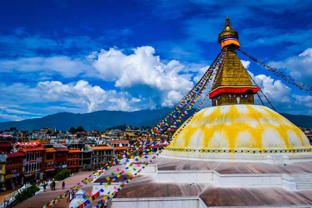 Boudhanath Stupa cultural heritage site in Nepal requiring special filming permits and custodial approval