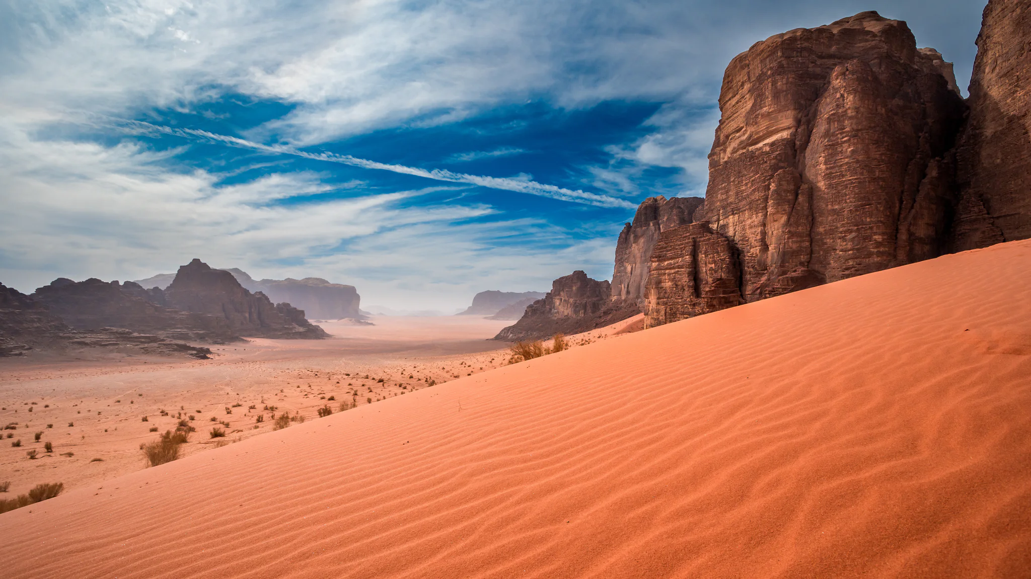 Wadi Rum desert landscape for international film production in Jordan 2026