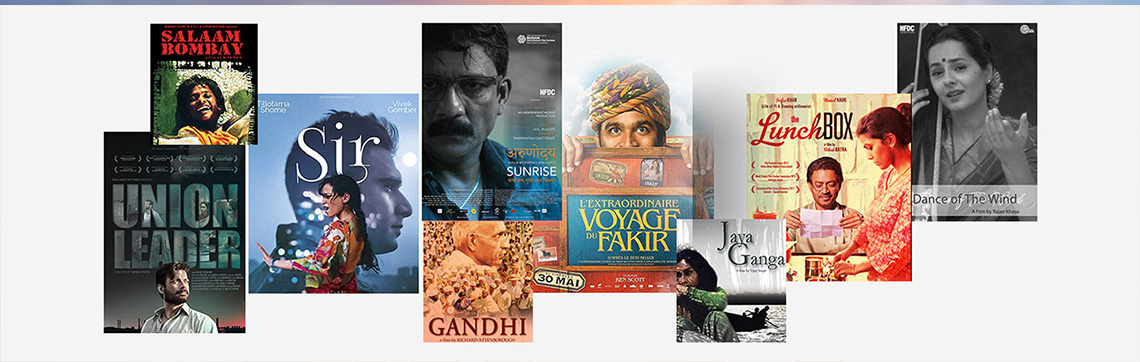 Banner featuring popular international films shot in India under international co production India frameworks